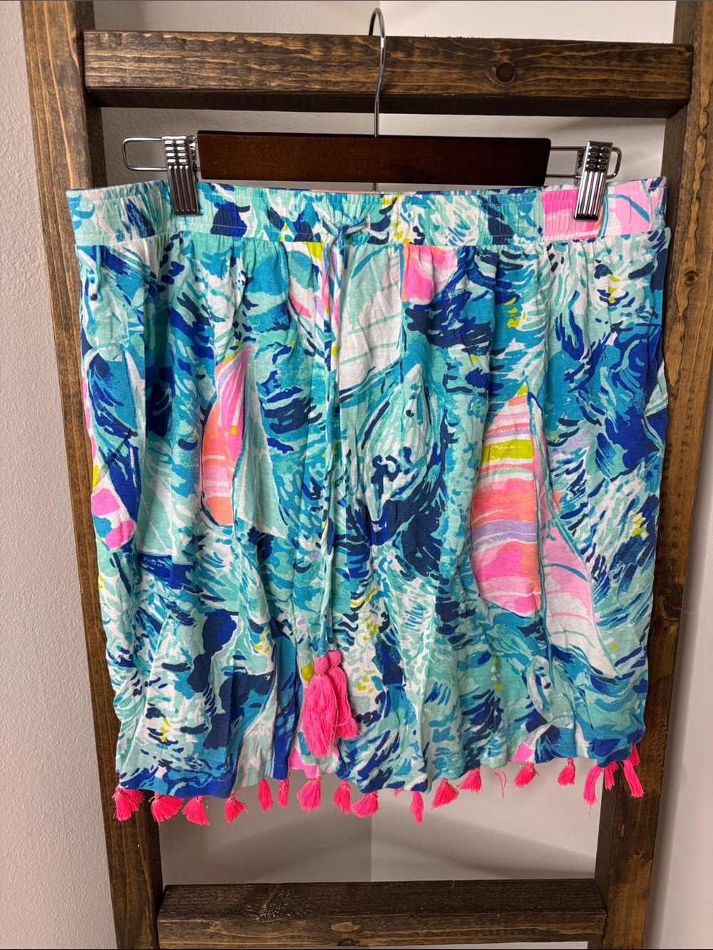 Lilly Pulitzer Style 25663 Tassel Hem Beach Cover Up Skirt Tropical M